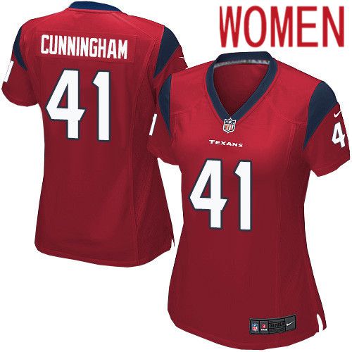 Women Houston Texans #41 Zach Cunningham Red Nike Player Game NFL Jersey